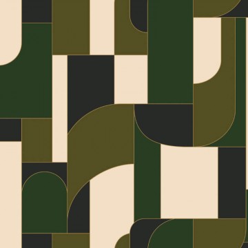 Sötétzöld fekete design tapéta geometrikus mintával 107390463 (Maison)
