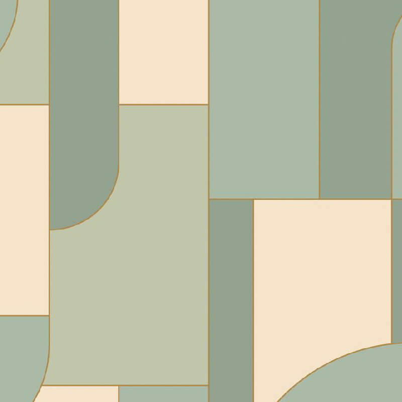 Pasztell zöld design tapéta geometrikus formákkal 107390475 (Maison)