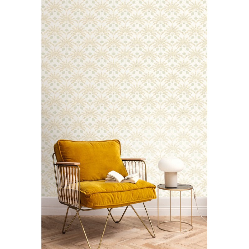 Art Deco design tapéta krém bézs levél mintával 107400414 (Maison)