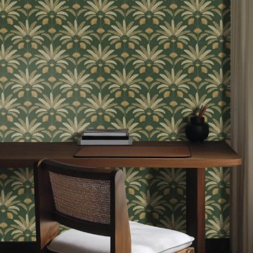 Art Deco design tapéta sötétzöld levél mintával 107400451 (Maison) Art Deco design tapéta sötétzöld levél mintával 107400451 (Maison)