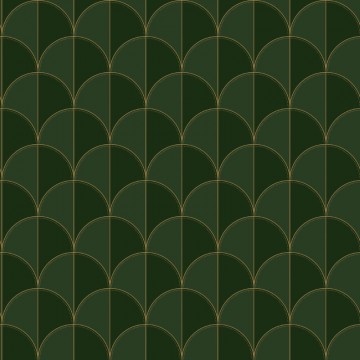 Art Deco design tapéta sötétzöld boltív mintával 107414126 (Maison)