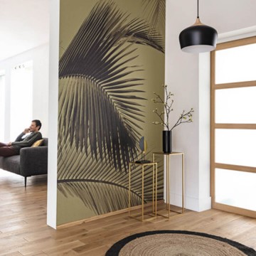 Fekete arany posztertapéta nagy levélmintával 101292098 (Moonlight)