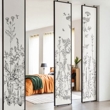 Fekete fehér posztertapéta levélmintával 101319104 (Moonlight)