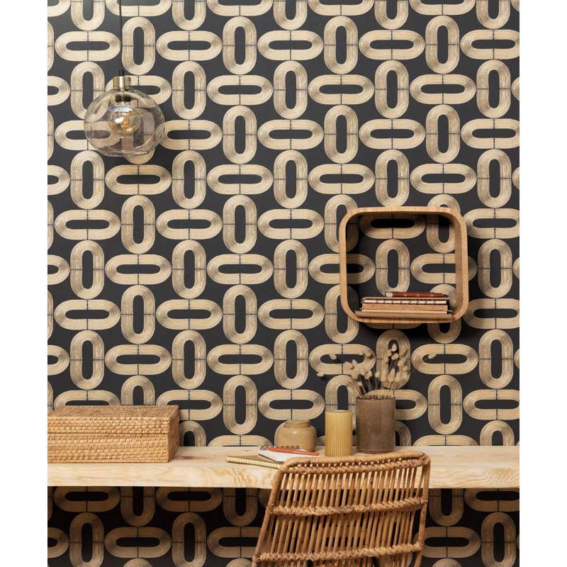 Fekete fehér design tapéta ovális mintával 104230913 (Moonlight 2)