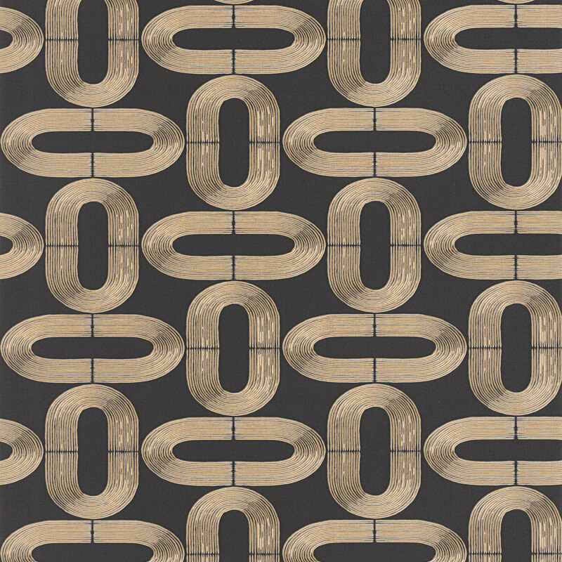 Fekete arany tapéta ovális mintával 104239219 (Moonlight 2)