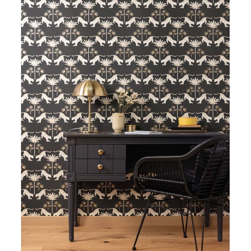 Párduc mintás tapéta fekete fehér arany 104279237 (Moonlight 2)