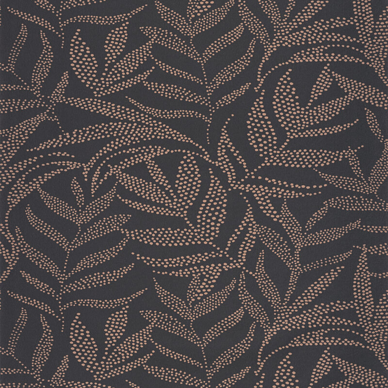 Levél mintás tapéta fekete bronz 104309427 (Moonlight 2)