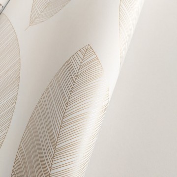 Tapéta feher alapon rajzolt arany levelekkel 104310213 (Moonlight 2)