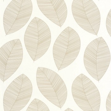 Tapéta feher alapon rajzolt arany levelekkel 104310213 (Moonlight 2)