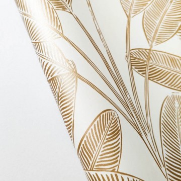 Tapéta fehér alapon arany levélmintával 104320247 (Moonlight 2)