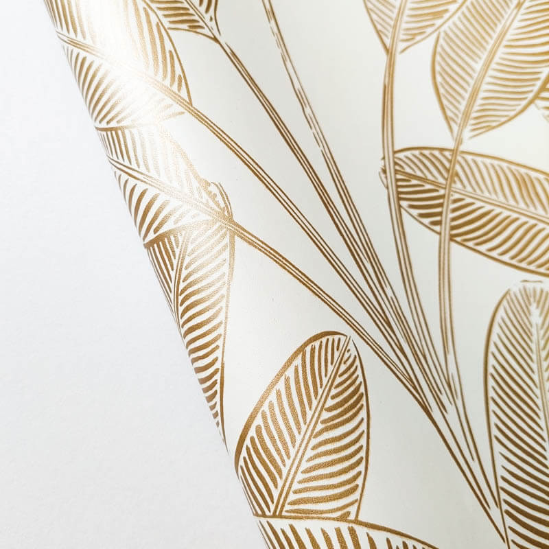 Tapéta fehér alapon arany levélmintával 104320247 (Moonlight 2)