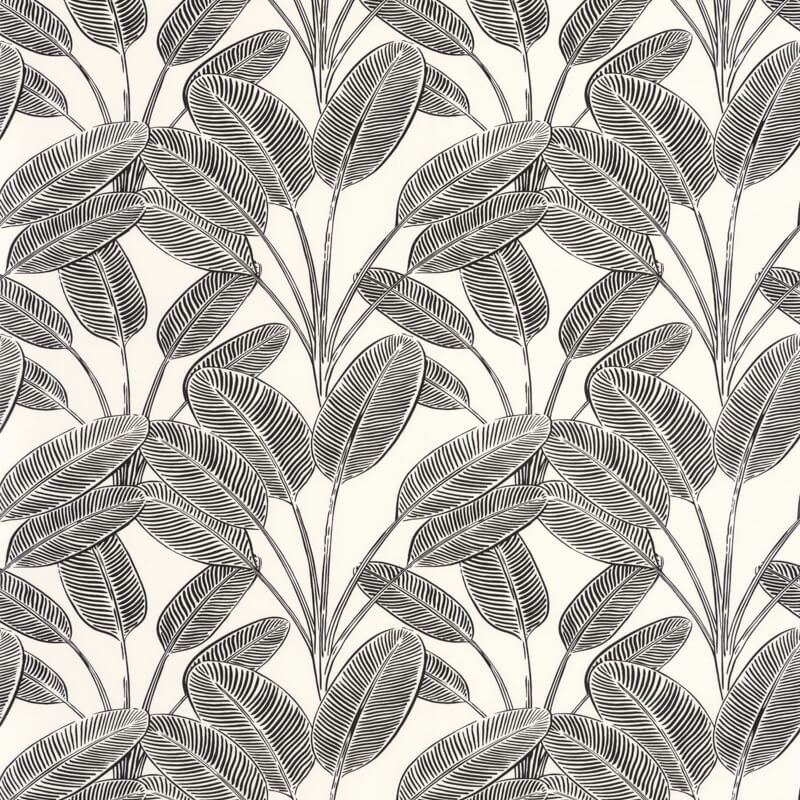 Tapéta fehér alapon fekete levélmintával 104320931 (Moonlight 2)