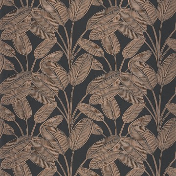 Fekete alapon bronzbarna levelekkel díszített tapéta 104329451 (Moonlight 2)