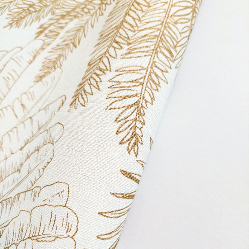Pálmalevél mintás tapéta fehér alapon arany színben 104330233 (Moonlight 2)