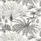 Pálmalevél mintás tapéta fehér alapon fekete színben 104330956 (Moonlight 2)