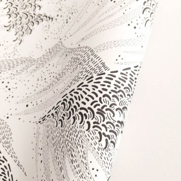 Design tapéta hullám mintával fehér alapon fekete  104360945 (Moonlight 2)