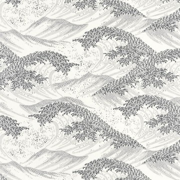 Design tapéta hullám mintával fehér alapon fekete  104360945 (Moonlight 2)