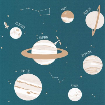 Kékeszöld tapéta bolygókkal 101906011 (Planet)