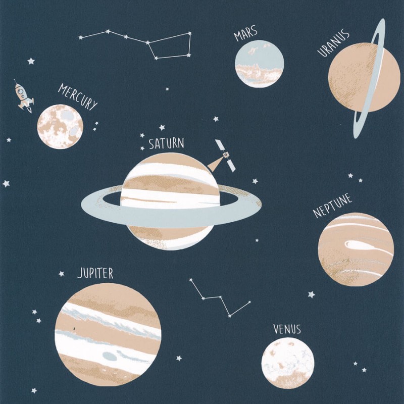 Sötétkék tapéta bolygókkal 101906906 (Planet)