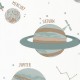Bolygókat ábrázoló tapéta, pasztell zöld 101907102 (Planet)