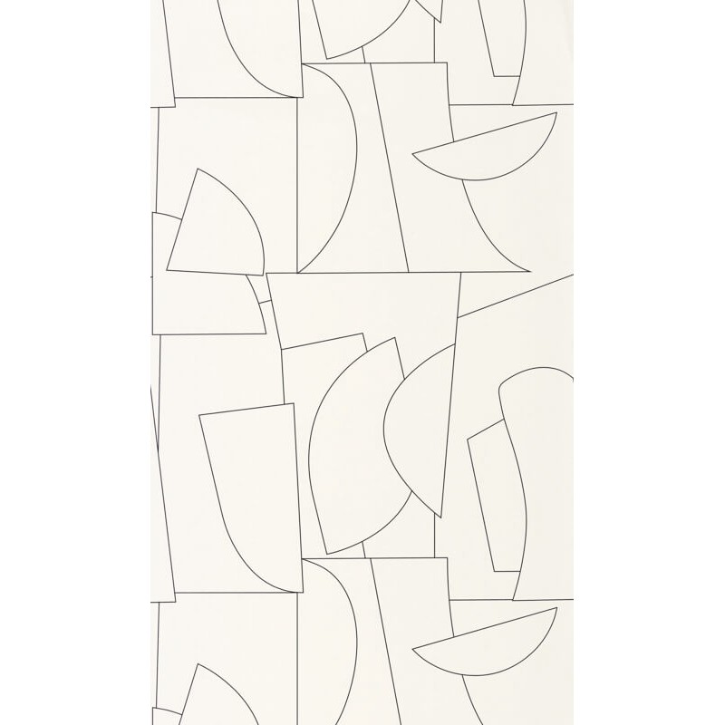 Rajzolt mintás tapéta formákkal fehér alapon fekete 105020699 (Outlines)