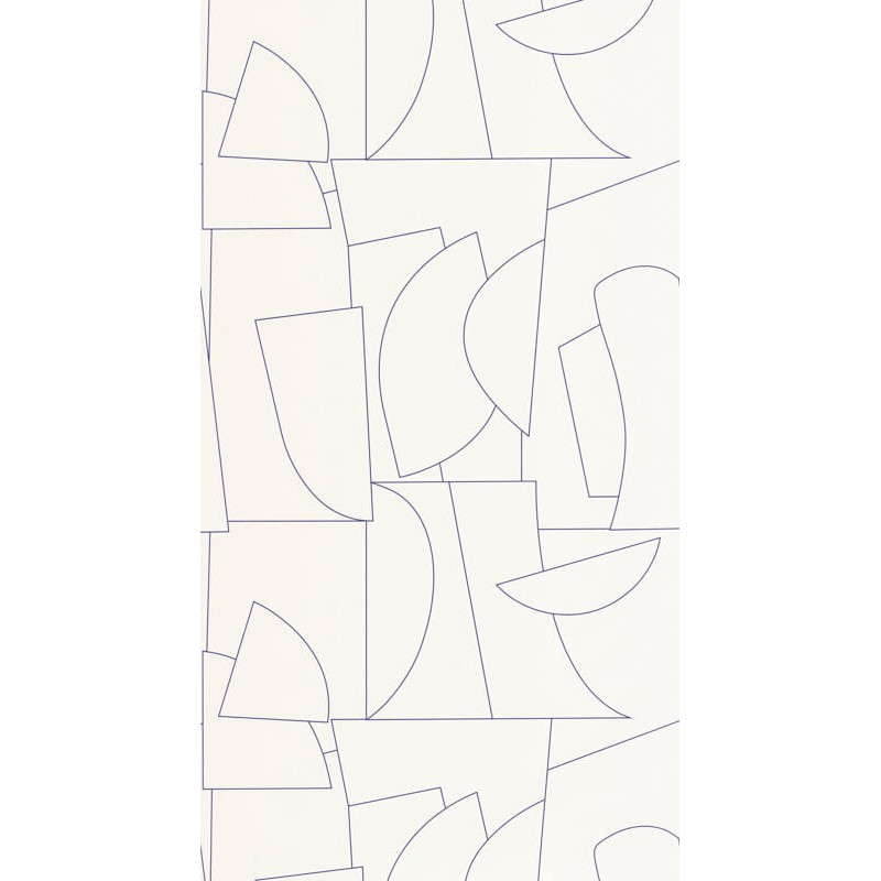 Rajzolt mintás tapéta formákkal fehér alapon kék 105020988 (Outlines)