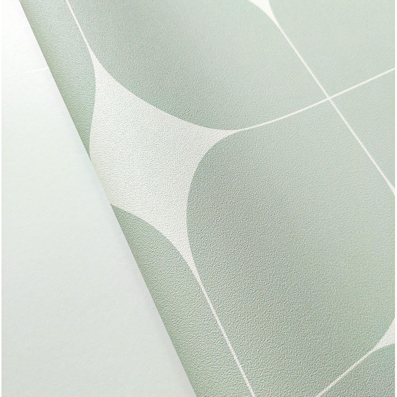 Pasztell zöld geometriai mintás tapéta 105040708 (Outlines)