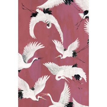 Madármintás tapéta magenta alapon törtfehér DW2021 (Designer Walls) 