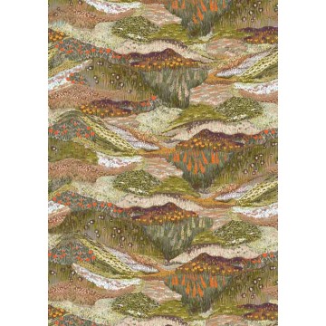 Barna dombokat ábrázoló fali poszter festett hatású mintával (212 X 300 cm) DW2025