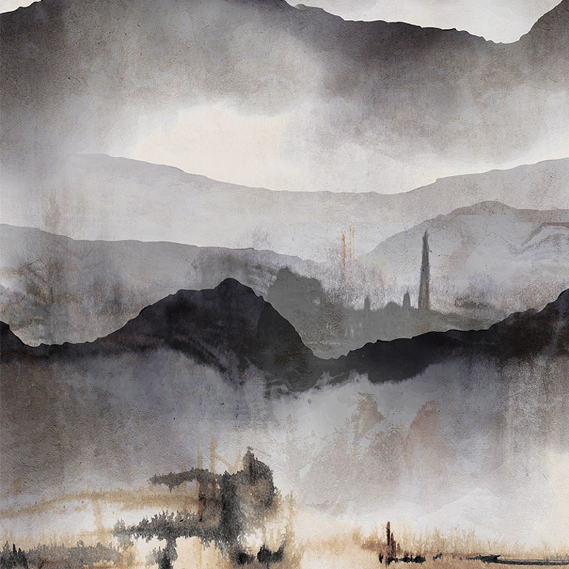 Szürke posztertapéta hegyek (2,21 x 2,80 cm) FW4001-2