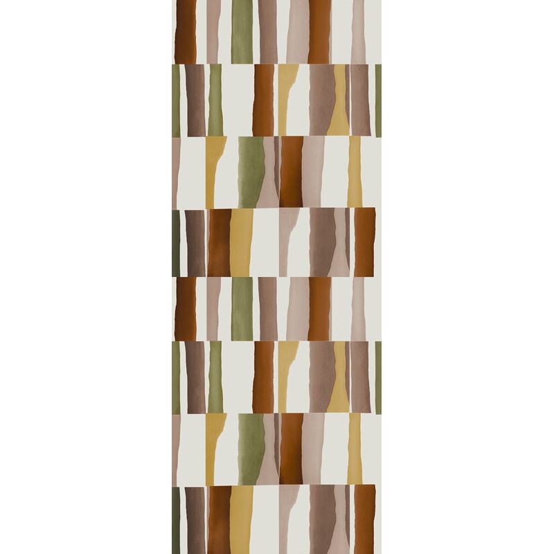 Barna zöld retro mintás fali poszter (1,06 x 2,80 cm) FW4011-3