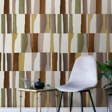 Barna zöld retro mintás fali poszter (1,06 x 2,80 cm) FW4011-3