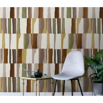 Barna zöld retro mintás fali poszter (1,06 x 2,80 cm) FW4011-3