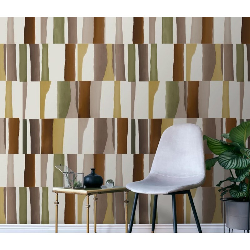 Barna zöld retro mintás fali poszter (1,06 x 2,80 cm) FW4011-3