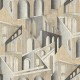 Fali poszter házakkal, szürke világosbarna (2,21 x 2,80 cm) FW4013-2