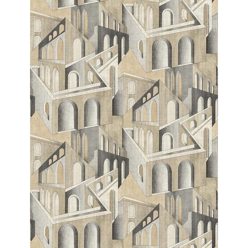Fali poszter házakkal, szürke világosbarna (2,21 x 2,80 cm) FW4013-2