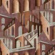 Színes épületek zöld mályva színű poszter (2,21 x 2,80 cm) FW4013-9