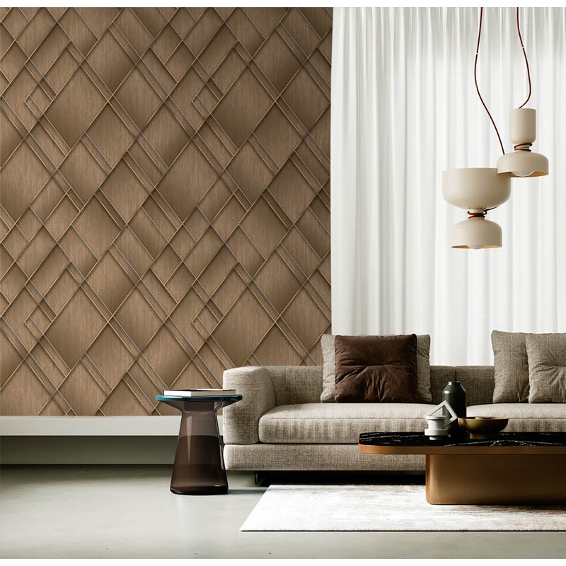 Barna rombuszmintás fali poszter (2,21 x 2,80 cm) FW4037-3