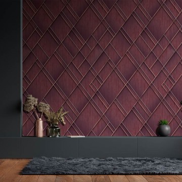 Bordó rombuszmintás fali poszter (2,21 x 2,80 cm) FW4037-4