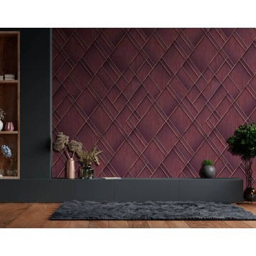 Bordó rombuszmintás fali poszter (2,21 x 2,80 cm) FW4037-4