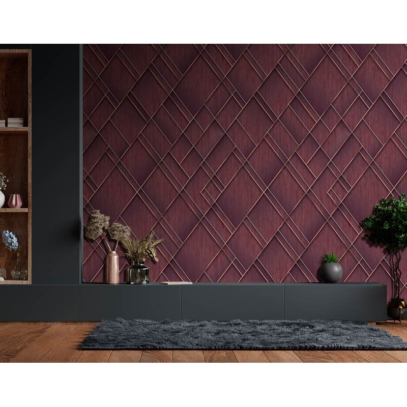 Bordó rombuszmintás fali poszter (2,21 x 2,80 cm) FW4037-4