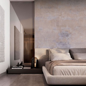 Fakóbarna kék foltos mintázatú posztertapéta, modern indusztriális stílusban (2,21 x 2,80 cm) FW4050-3