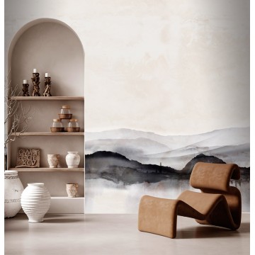 Fekete fehér modern festmény hatású fali poszter, dombok (2,21 x 2,80 cm) FW4063-1