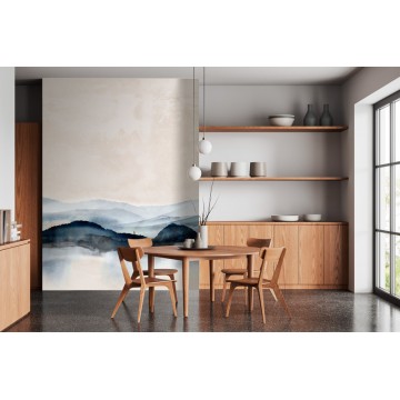 Modern festmény hatású fali poszter, dombok, kék és szürke (2,21 x 2,80 cm) FW4063-2