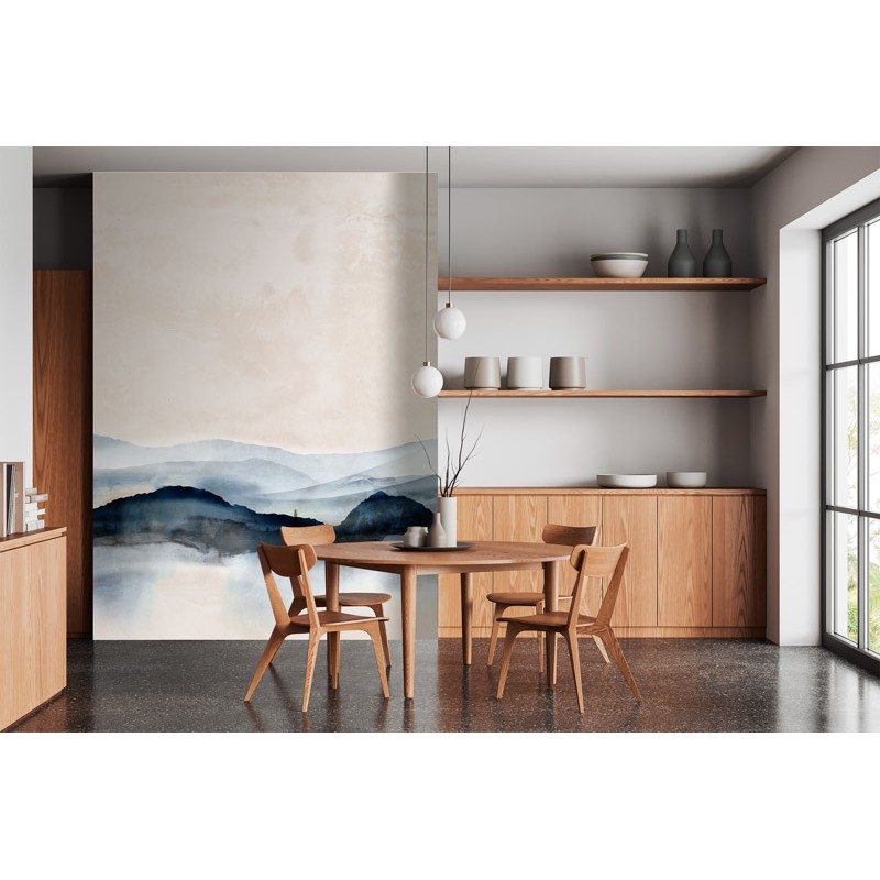 Modern festmény hatású fali poszter, dombok, kék és szürke (2,21 x 2,80 cm) FW4063-2