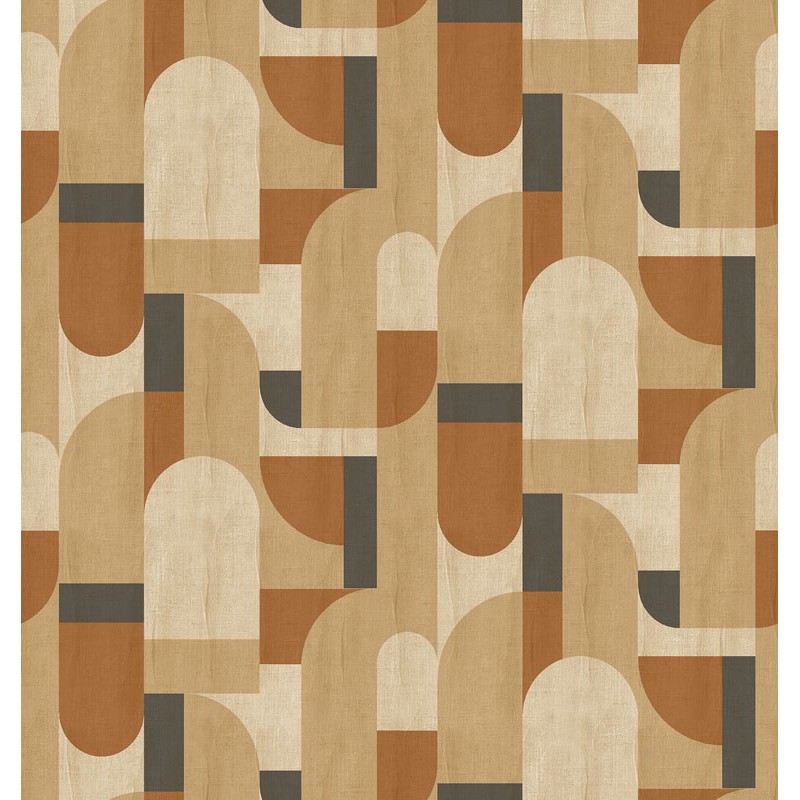 Barna retro stílusú poszter geometriai mintával (2,65 x 2,80 cm) FW4064-1