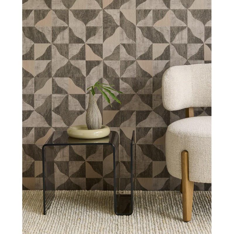 Design tapéta szabálytalan háromszög alakzatokkal barna 340324 (Sensory)