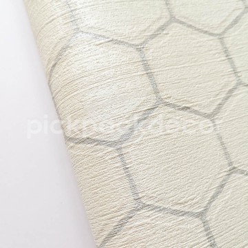 Strukturált felületű tapéta hatszögekkel, világos bézs szürke (70 cm széles) 45124 (Chromatic)