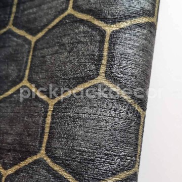 Strukturált felületű tapéta hatszögekkel, szürkéskék sárga (70 cm széles) 45125 (Chromatic)