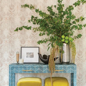 Könnyed elegáns tapéta növényekkel barack FD27014 (Terrace)